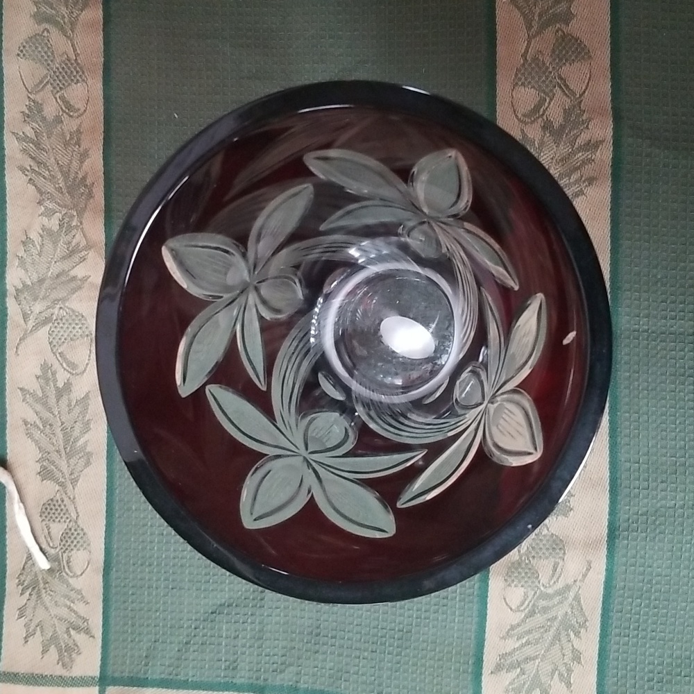 🥀CUT LEAD GLASS TULIP VASE - Picture 3 of 8